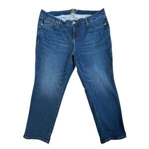 Torrid Boyfriend Straight Jeans 22 Short Dark Wash Vintage Stretch